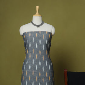Grey - handloom cotton 3pc pochampally ikat dress material