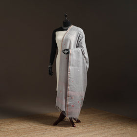 Handloom cotton bengal jamdani dupatta 31 - handcrafted