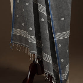Grey Handloom Cotton Burdwan Jamdani Dupatta