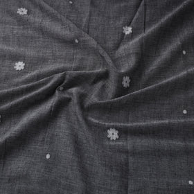 Grey Handloom Cotton Burdwan Jamdani Fabric 