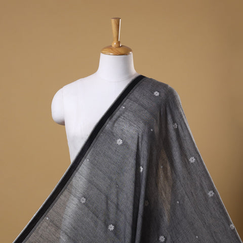 Grey Handloom Cotton Burdwan Jamdani Fabric 