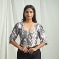 Grey Pochampally Ikat Crop Top