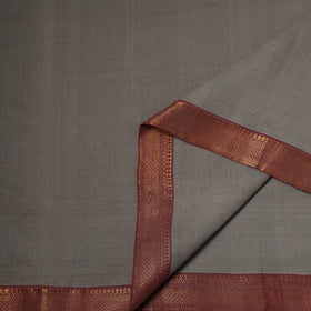 Grey - handloom cotton mangalagiri fabric with zari border