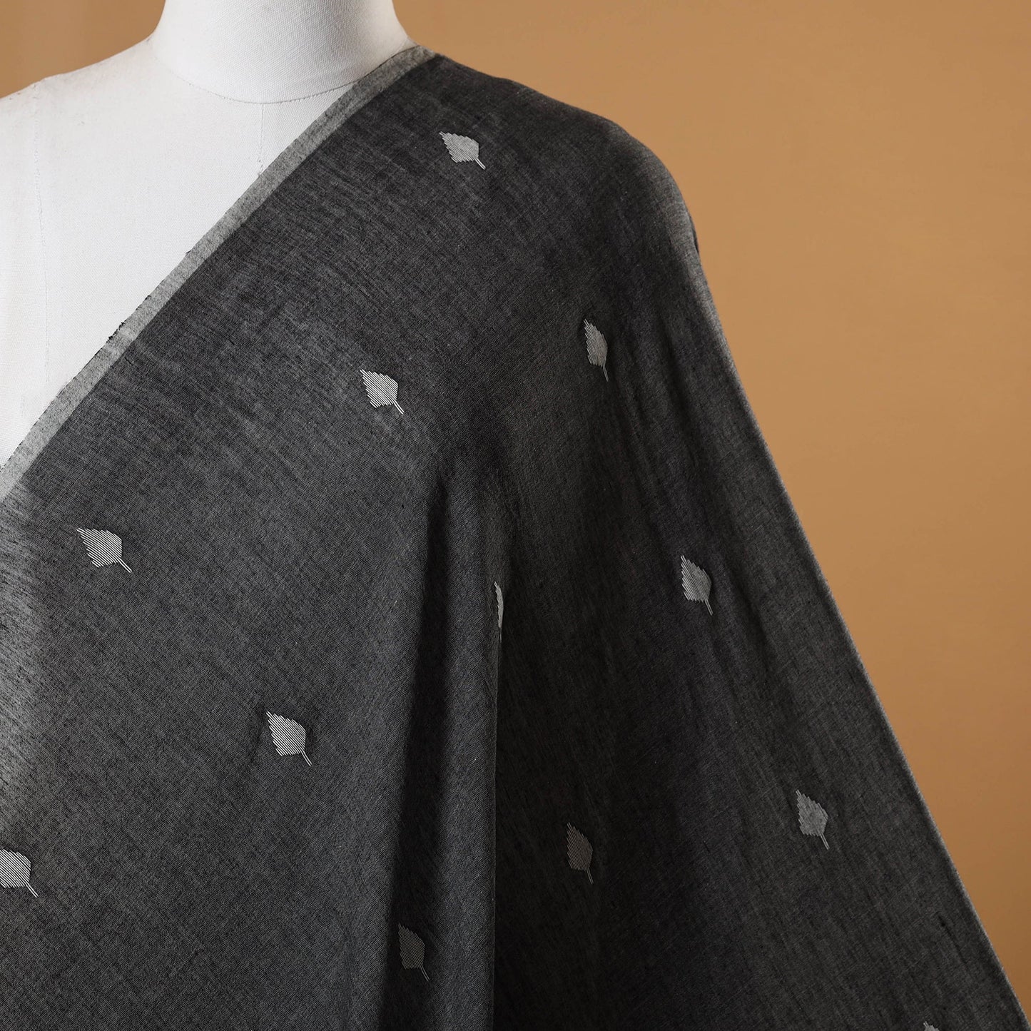 Grey - handloom cotton phulia jamdani fabric 13