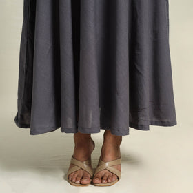 Buy Grey Handloom Cotton Plain Dress
