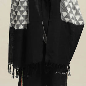 Grey - Handloom Cotton Pochampally Double Ikat Dupatta 09