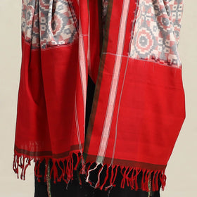  Grey Handloom Cotton Pochampally Double Ikat Dupatta