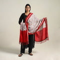  Grey Handloom Cotton Pochampally Double Ikat Dupatta