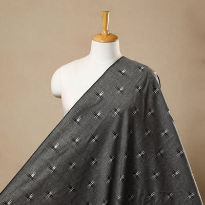  Grey Handloom Cotton Pochampally Double Ikat Fabric