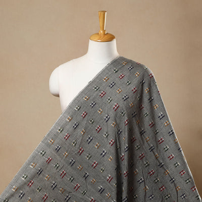 Buy Grey Handloom Cotton Pochampally Double Ikat Fabric