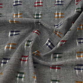 Buy Grey Handloom Cotton Pochampally Double Ikat Fabric