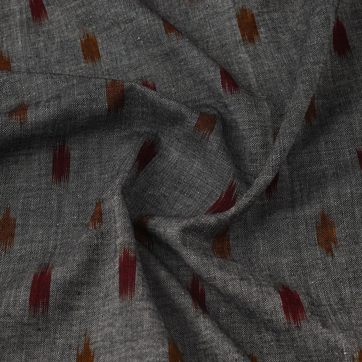 Buy Grey Handloom Cotton Pochampally Double Ikat Fabric