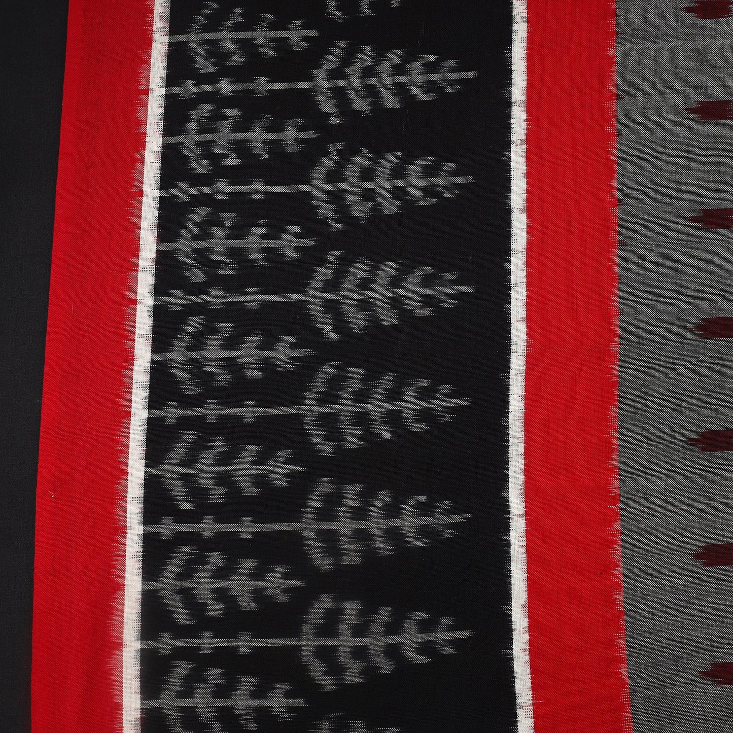 Buy Grey Handloom Cotton Pochampally Double Ikat Fabric