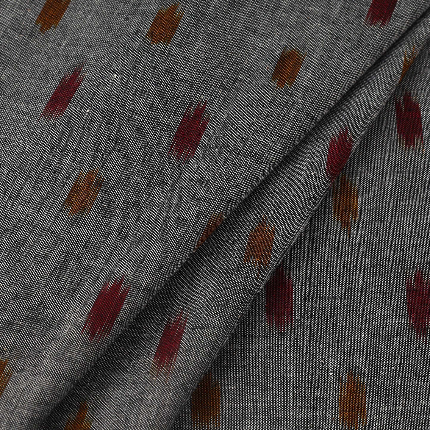 Buy Grey Handloom Cotton Pochampally Double Ikat Fabric