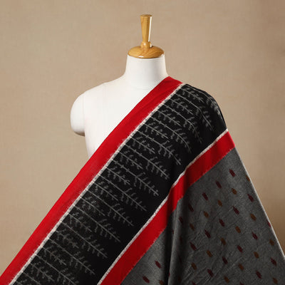 Buy Grey Handloom Cotton Pochampally Double Ikat Fabric