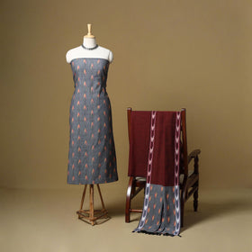 Handloom cotton pochampally ikat 3pc unstitched dress