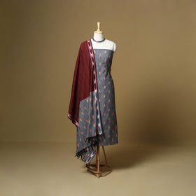 Handloom cotton pochampally ikat 3pc unstitched dress