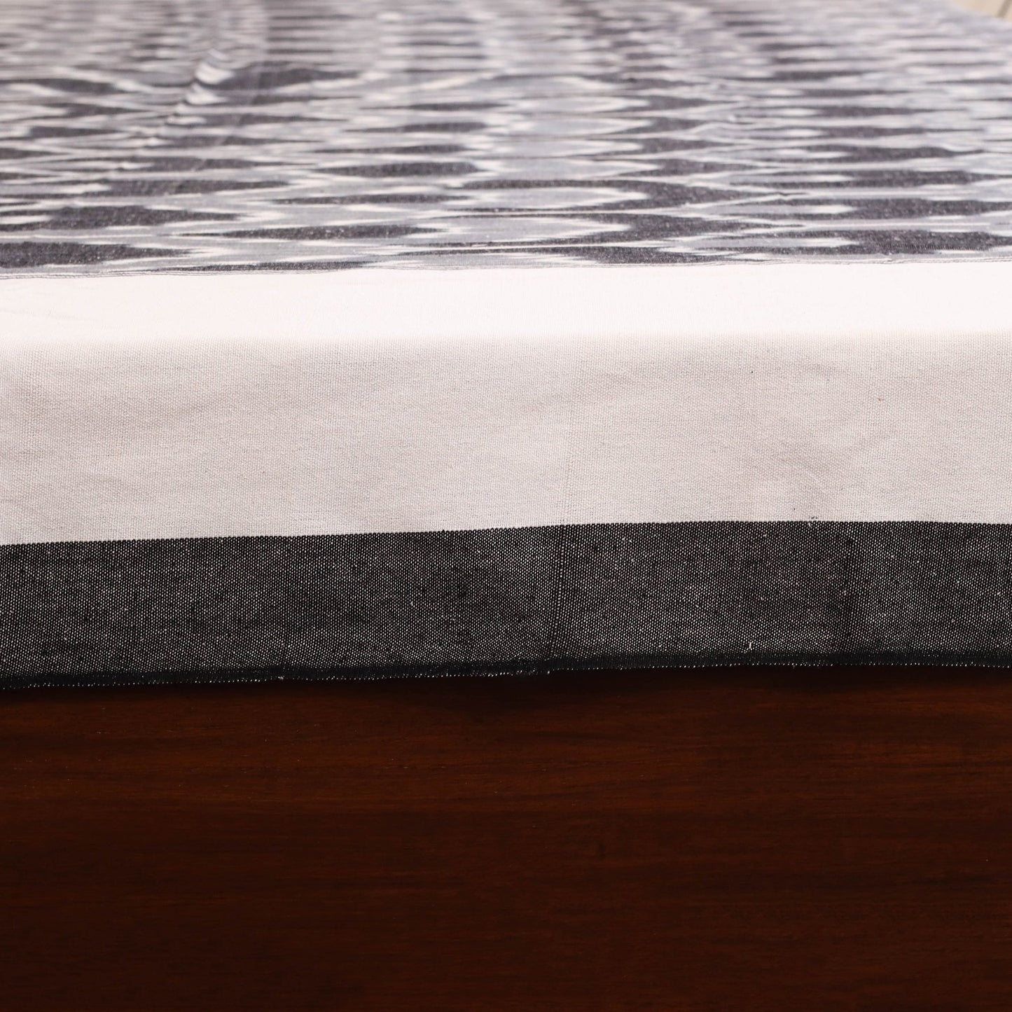 Grey - handloom cotton pochampally ikat double bedsheet set
