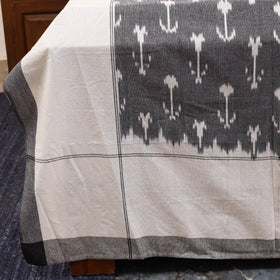 Grey - handloom cotton pochampally ikat double bedsheet set