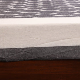 Grey - handloom cotton pochampally ikat double bedsheet set