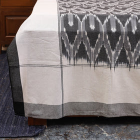 Grey - handloom cotton pochampally ikat double bedsheet set