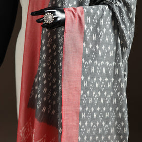 Handloom cotton pochampally ikat dupatta 09 - handcrafted