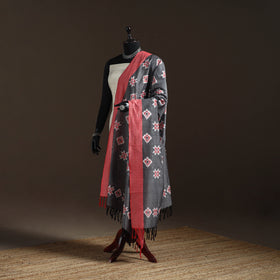 Handloom cotton pochampally ikat dupatta 12 - handcrafted