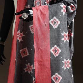 Handloom cotton pochampally ikat dupatta 12 - handcrafted