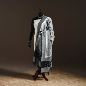 Handloom cotton pochampally ikat dupatta 17 - handcrafted