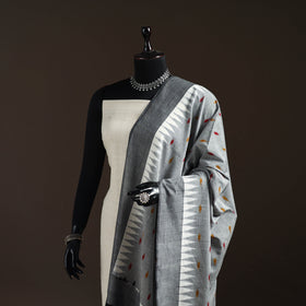 Handloom cotton pochampally ikat dupatta 17 - handcrafted