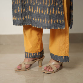 Buy Grey Handloom Cotton Pochampally Ikat Kurta Set Online