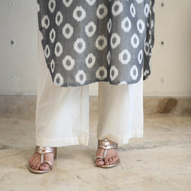 Grey - handloom cotton pochampally ikat kurta set (set