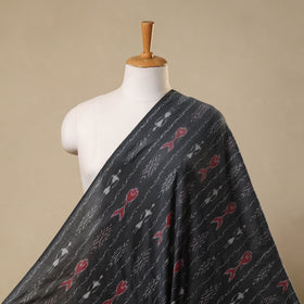 Grey Handloom Cotton Sambalpuri Ikat Fabric