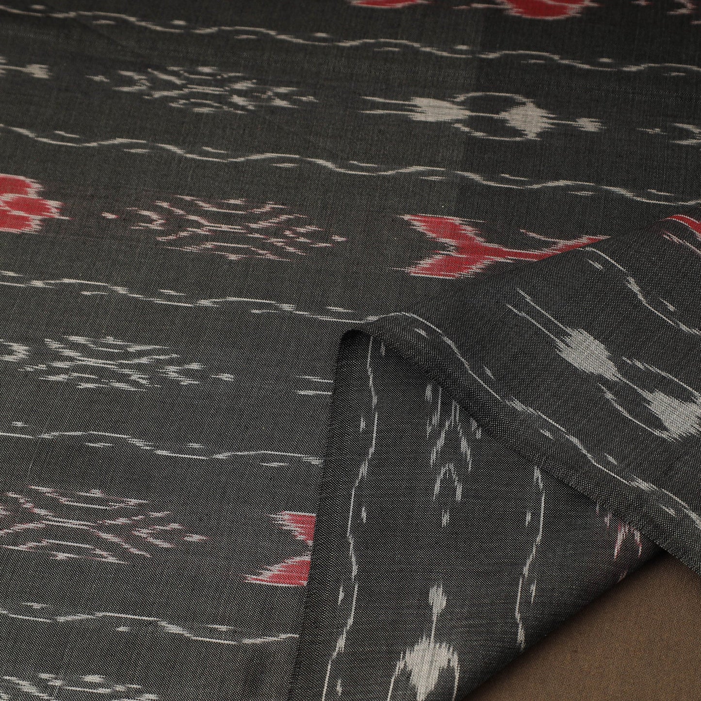 Grey Handloom Cotton Sambalpuri Ikat Fabric