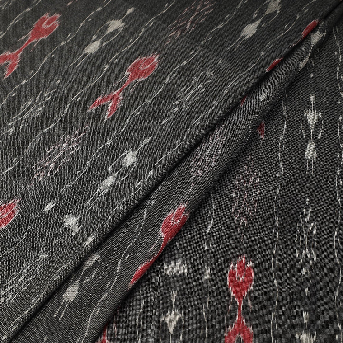 Grey Handloom Cotton Sambalpuri Ikat Fabric