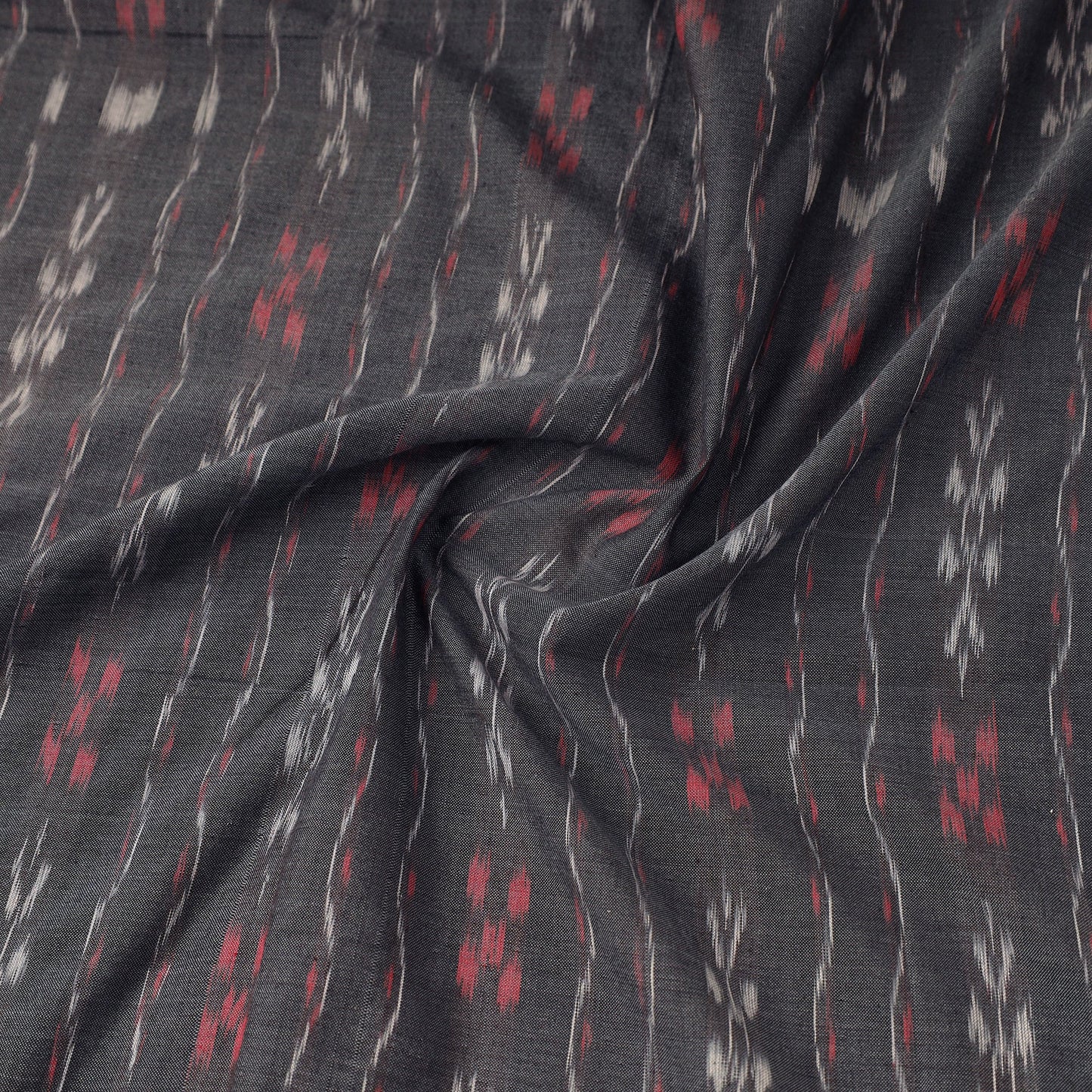Grey Handloom Cotton Sambalpuri Ikat Fabric