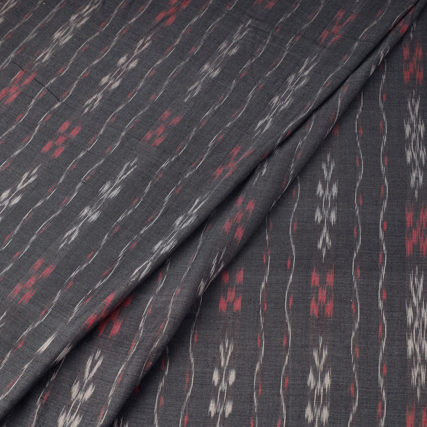 Grey Handloom Cotton Sambalpuri Ikat Fabric