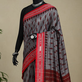 Grey - handloom cotton sambalpuri ikat saree 21
