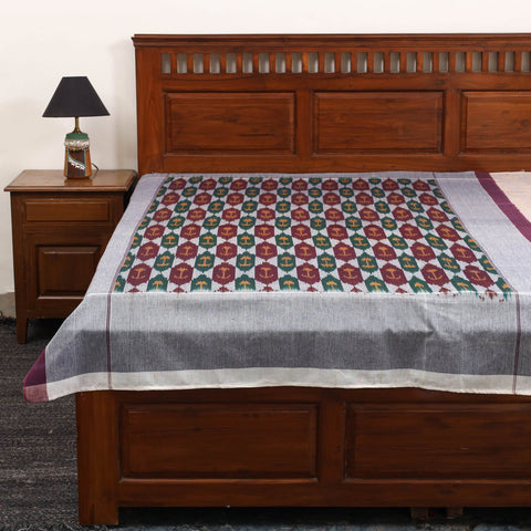 Handloom cotton single pochampally ikat bed sheet (90 x 60