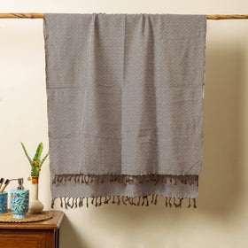  Handloom Cotton Towel with Tassels from Bijnor by Nizam 