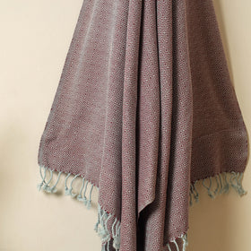 Buy Handloom Cotton Towel with Tassels from Bijnor by Nizam l iTokri.com