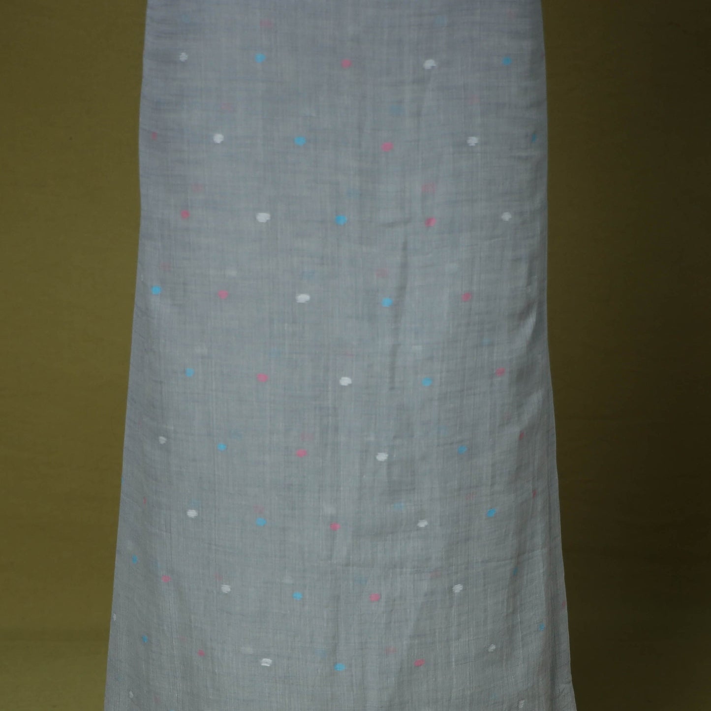 Grey - handloom cotton unstitched phulia jamdani kurta