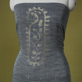 Grey - handloom cotton unstitched phulia jamdani kurta