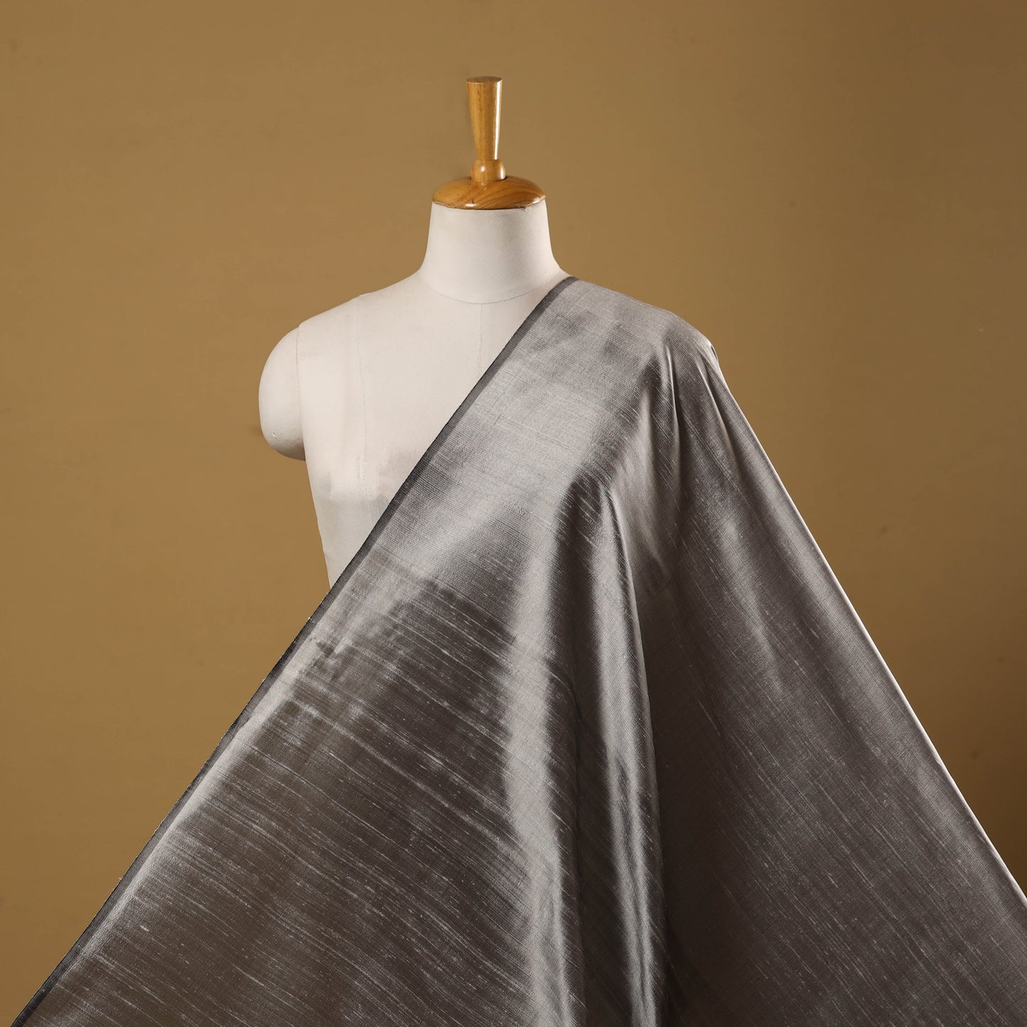 Handloom dupion silk natural dyed plain fabric 10