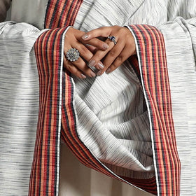 Grey - handloom fine cotton kutch bhujodi dupatta 08