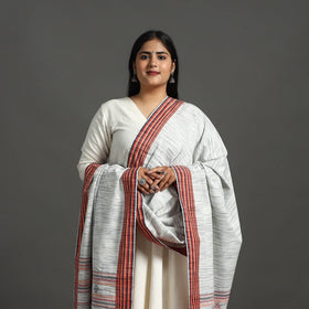 Grey - handloom fine cotton kutch bhujodi dupatta 08