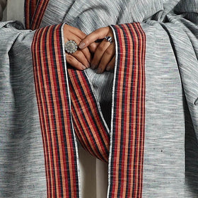 Grey - handloom fine cotton kutch bhujodi dupatta 13