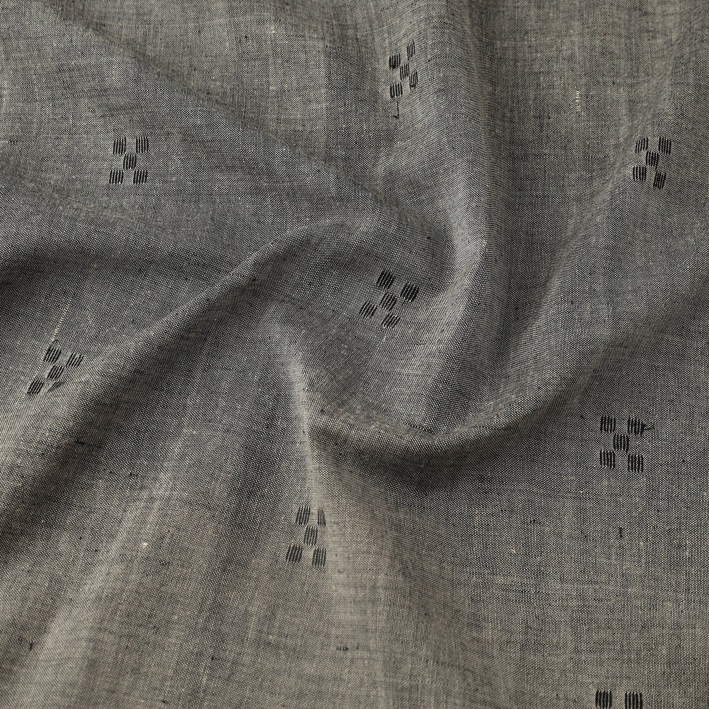  Grey Handloom Fine Cotton Phulia Jamdani Fabric
