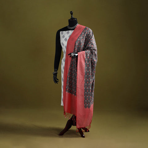 Handloom mercerised cotton pochampally ikat dupatta 05