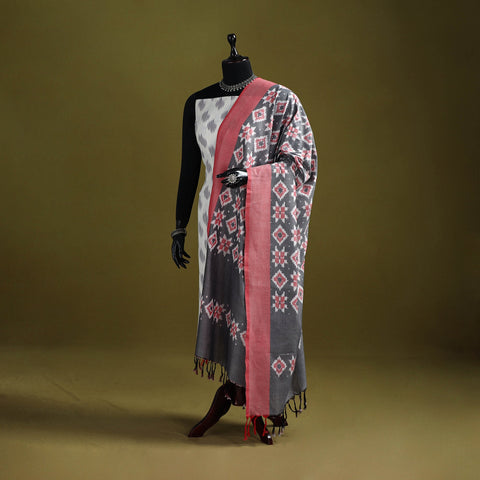 Handloom mercerised cotton pochampally ikat dupatta 23